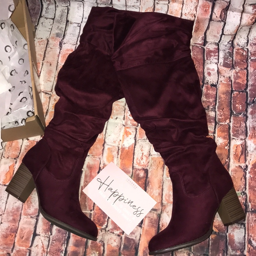 Journee collection boots women’s 9 xwcalf wine